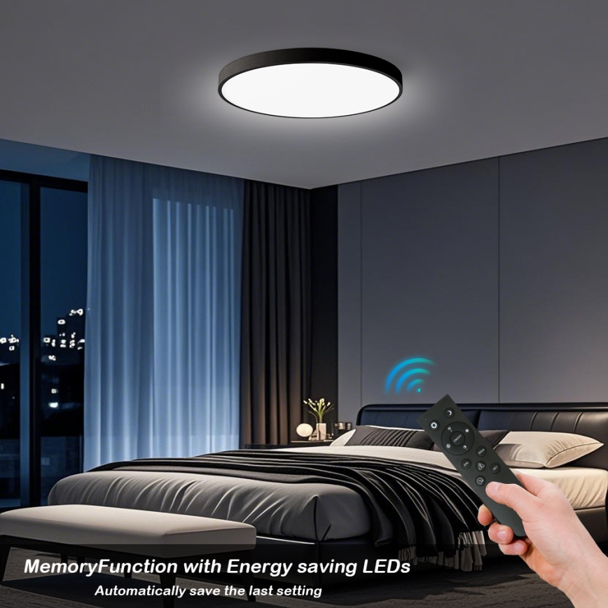 Brilagi - LED Stmievateľné stropné svietidlo POOL SMART LED/100W/230V 3000-6000K pr. 80 cm Wi-Fi Tuya čierna + diaľkové ovládanie