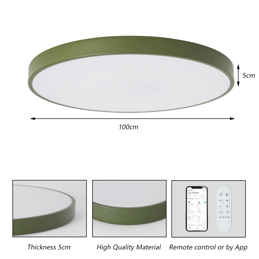 Brilagi - stmievateľné LED svietidlo POOL SMART LED/128 W/230 V Ø 100 cm Wi‑Fi Tuya + diaľkový ovládač, zelená