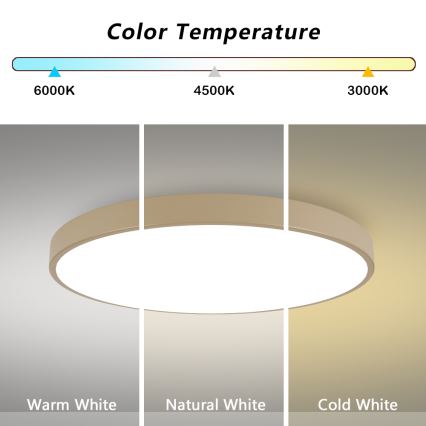 Brilagi - stmievateľné stropné LED svietidlo POOL SMART LED/128W/230V 3000-6000K 100 cm béžová Wi-Fi Tuya + diaľkové ovládanie