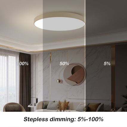 Brilagi - stmievateľné stropné LED svietidlo POOL SMART LED/128W/230V 3000-6000K 100 cm béžová Wi-Fi Tuya + diaľkové ovládanie