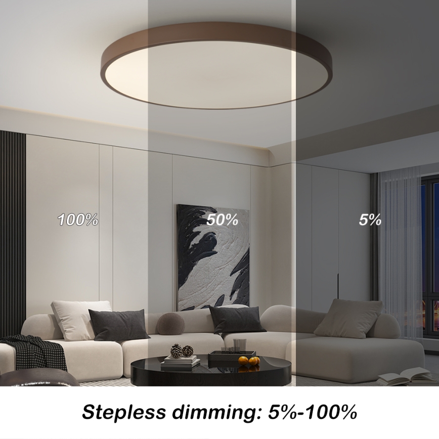 Brilagi - LED stmievateľné svietidlo POOL SMART LED/128W/230V priemer 100 cm Wi-Fi Tuya + diaľkové ovládanie hnedé