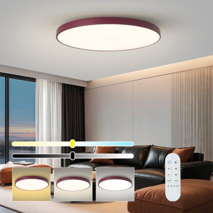 Brilagi - Stmievateľné LED svietidlo POOL SMART LED/128W/230V pr. 100 cm 3000-6000K Wi-Fi Tuya + diaľkové ovládanie bordó