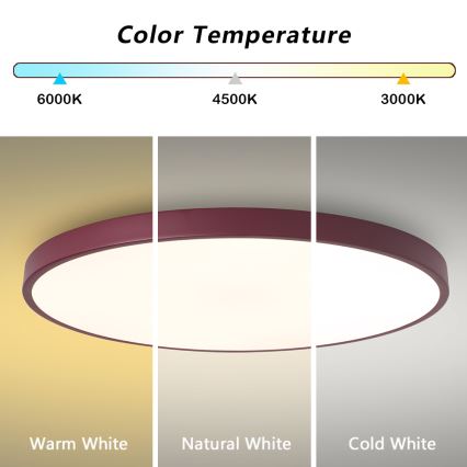 Brilagi - Stmievateľné LED svietidlo POOL SMART LED/128W/230V pr. 100 cm 3000-6000K Wi-Fi Tuya + diaľkové ovládanie bordó