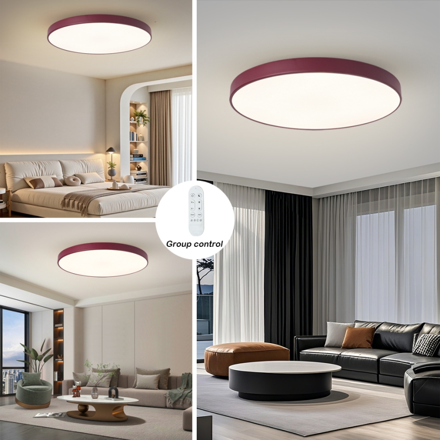 Brilagi - LED stmievateľné svietidlo POOL SMART LED/128W/230V pr. 100 cm Wi-Fi Tuya + diaľkové ovládanie bordové