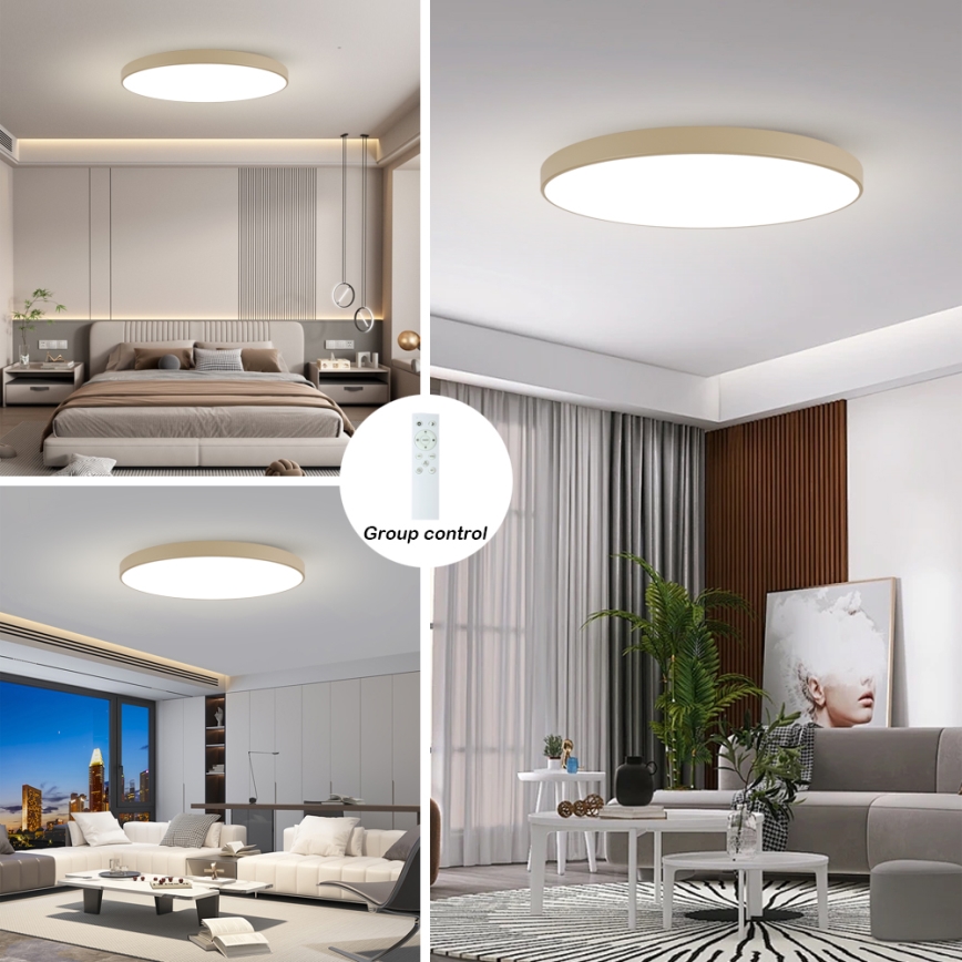 Brilagi - LED stmievateľné stropné svietidlo POOL SMART LED/180W/230V 3000-6000K 120 cm béžové Wi-Fi Tuya + diaľkové ovládanie