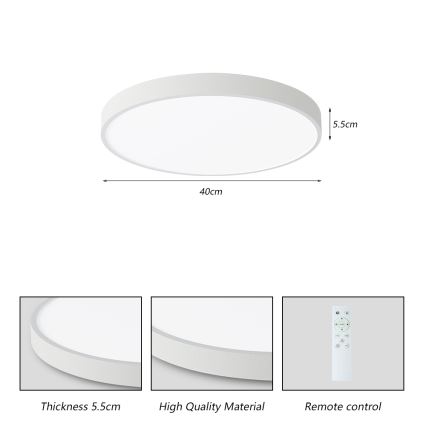 Brilagi - LED Stmievateľné stropné svietidlo POOL SMART LED/48W/230V 3000-6000K 40 cm + diaľkové ovládanie biela