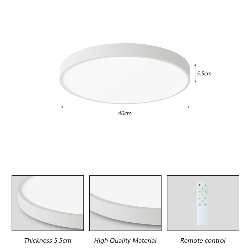 Brilagi - LED Stmievateľné stropné svietidlo POOL SMART LED/48W/230V 3000-6000K 40 cm + diaľkové ovládanie biela