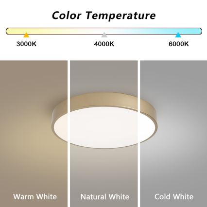BRILAGI - stmievateľné LED stropné svietidlo POOL SMART LED/48W/230V 3000-6000K pr. 40 cm Wi-Fi Tuya zlaté + diaľkové ovládanie