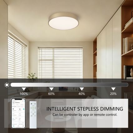 BRILAGI - stmievateľné LED stropné svietidlo POOL SMART LED/48W/230V 3000-6000K pr. 40 cm Wi-Fi Tuya zlaté + diaľkové ovládanie