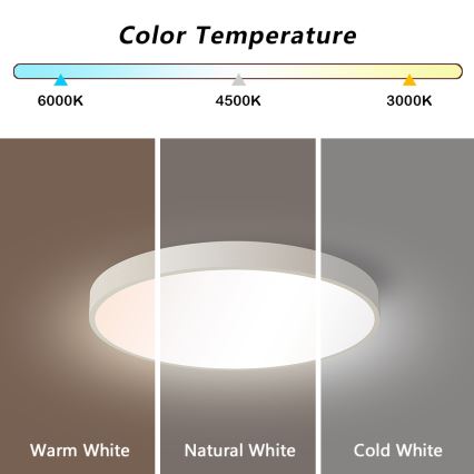 Brilagi - LED stmievateľné stropné svietidlo POOL SMART LED/48W/230V 40 cm 3000-6000K Wi-Fi Tuya + diaľkové ovládanie biela