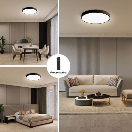 Brilagi - Stmievateľné LED stropné svietidlo POOL SMART LED/48W/230V 40 cm 3000-6000K Wi-Fi Tuya + diaľkové ovládanie čierna