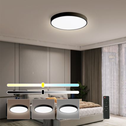 Brilagi - Stmievateľné LED stropné svietidlo POOL SMART LED/48W/230V 40 cm 3000-6000K Wi-Fi Tuya + diaľkové ovládanie čierna