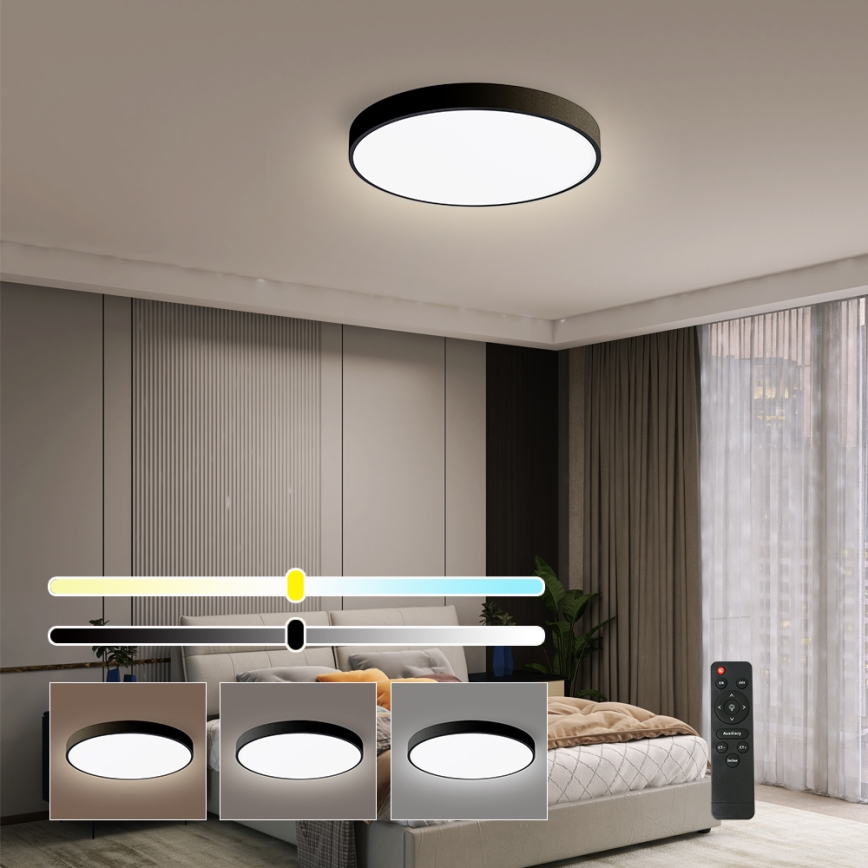 Brilagi - Stmievateľné LED stropné svietidlo POOL SMART LED/48W/230V 40 cm 3000-6000K Wi-Fi Tuya + diaľkové ovládanie čierna