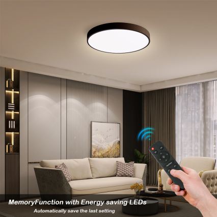 Brilagi - Stmievateľné LED stropné svietidlo POOL SMART LED/48W/230V 40 cm 3000-6000K Wi-Fi Tuya + diaľkové ovládanie čierna