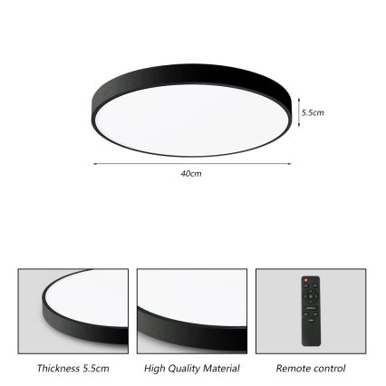 Brilagi - Stmievateľné LED stropné svietidlo POOL SMART LED/48W/230V 40 cm 3000-6000K Wi-Fi Tuya + diaľkové ovládanie čierna