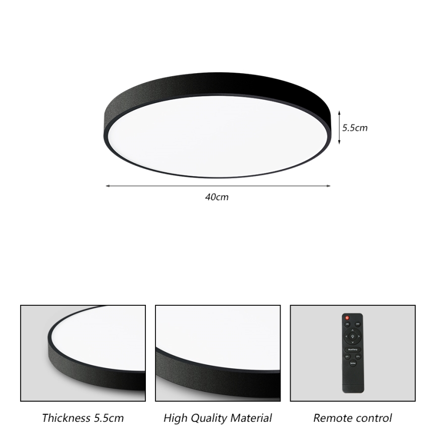 Brilagi - Stmievateľné LED stropné svietidlo POOL SMART LED/48W/230V 40 cm 3000-6000K Wi-Fi Tuya + diaľkové ovládanie čierna