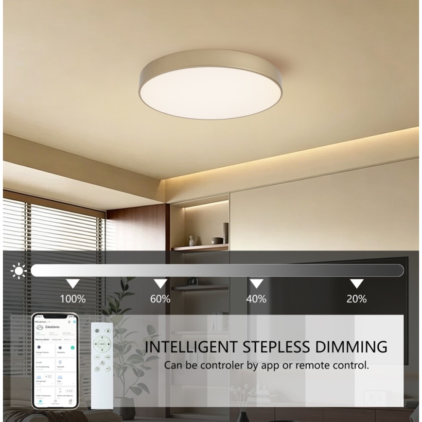 BRILAGI - LED stmievateľné stropné svietidlo POOL SMART LED/60W/230V 3000-6000K priemer 50 cm Wi-Fi Tuya zlaté + diaľkové ovládanie