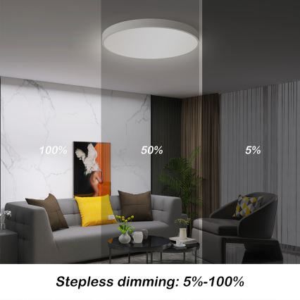 Brilagi - LED Stmievateľné stropné svietidlo POOL SMART LED/60W/230V 50 cm 3000-6000K Wi-Fi Tuya + diaľkové ovládanie biela