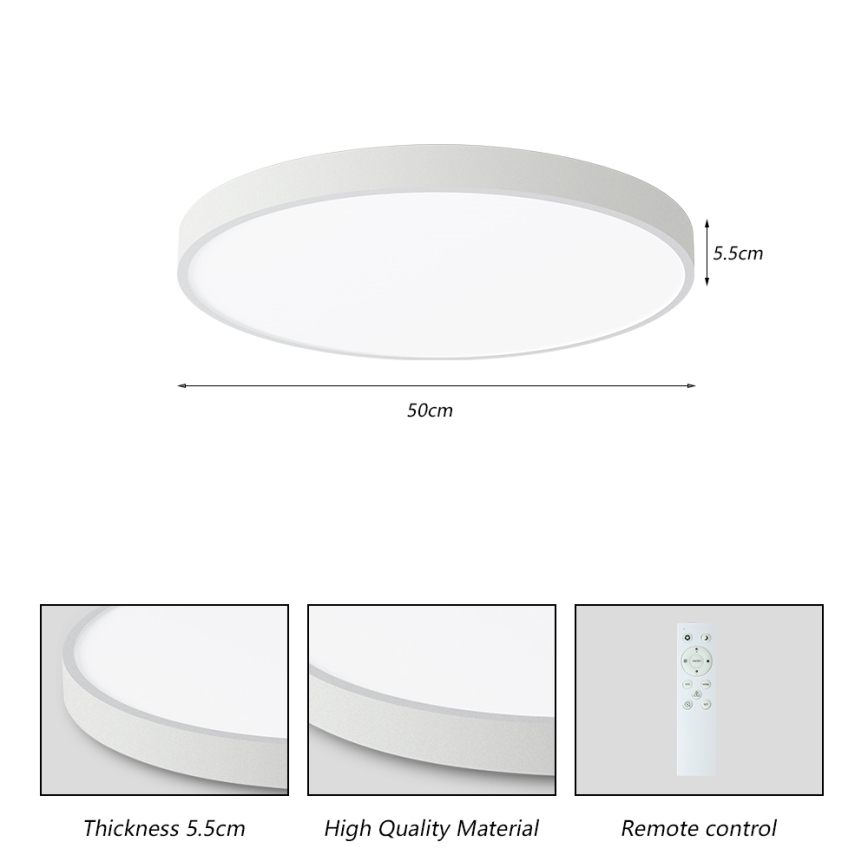 Brilagi - stmievateľné LED stropné svietidlo POOL SMART LED/60W/230V 50 cm 3000-6000K Wi-Fi Tuya + diaľkové ovládanie biela