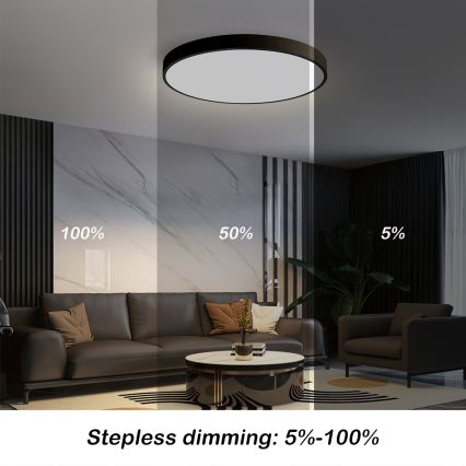 Brilagi - LED Stmievateľné stropné svietidlo POOL SMART LED/60W/230V 50 cm 3000-6000K Wi-Fi Tuya + diaľkové ovládanie čierna