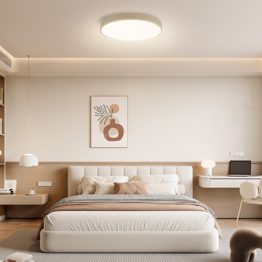 Brilagi - LED stmievateľné stropné svietidlo POOL SMART LED/60W/230V 3000-6000K priemer 50 cm Wi-Fi Tuya béžové + diaľkové ovládanie