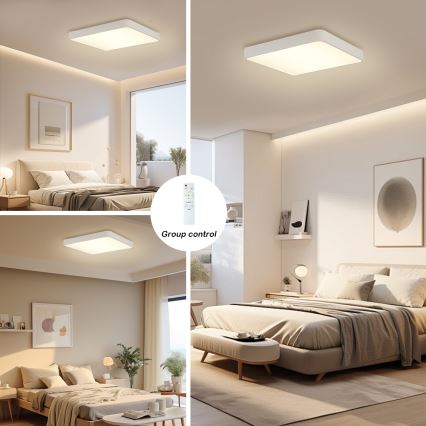 Brilagi - LED Stmievateľné stropné svietidlo POOL SQUARE LED/36W/230V 3000-6000K 40x40 cm biela + diaľkové ovládanie