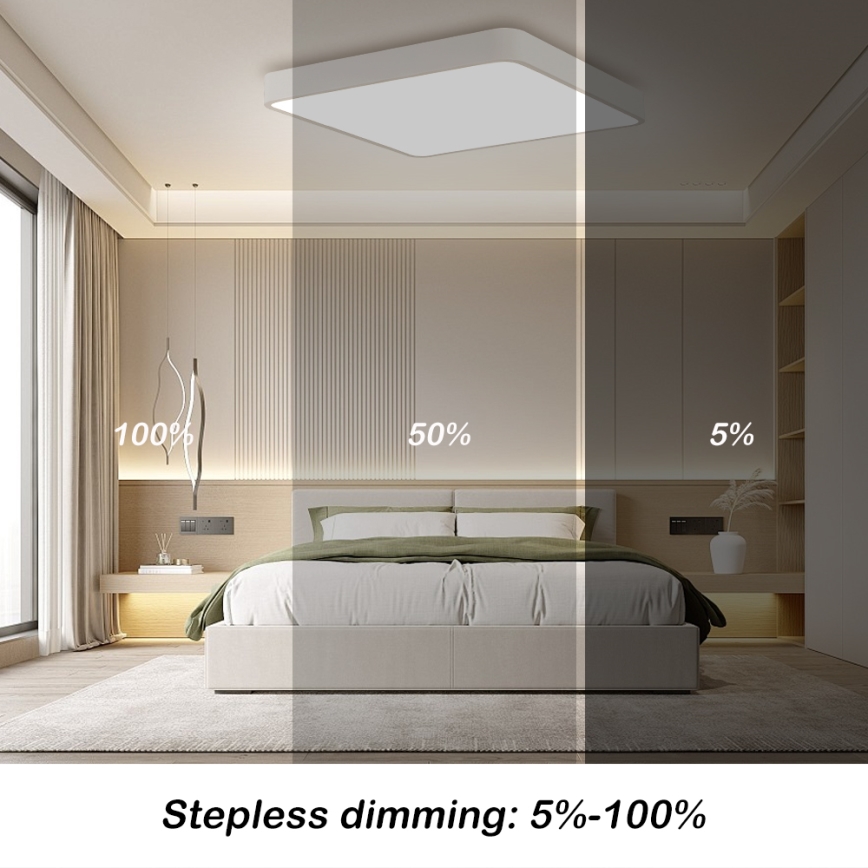 Brilagi - LED Stmievateľné stropné svietidlo POOL SQUARE LED/36W/230V 3000-6000K 40x40 cm biela + diaľkové ovládanie