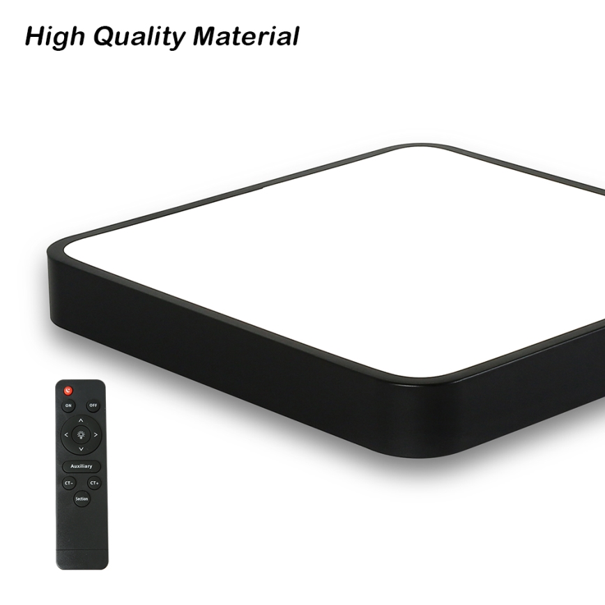 Brilagi - LED Stmievateľné stropné svietidlo POOL SQUARE LED/36W/230V 3000-6000K 40x40 cm čierna + diaľkové ovládanie