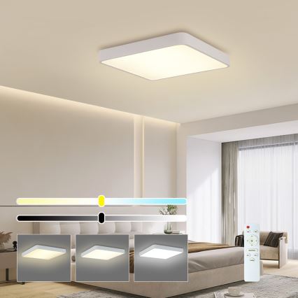 Brilagi - LED Stmievateľné stropné svietidlo POOL SQUARE LED/48W/230V 3000-6000K 50x50 cm biela + diaľkové ovládanie