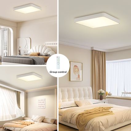 Brilagi - LED Stmievateľné stropné svietidlo POOL SQUARE LED/48W/230V 3000-6000K 50x50 cm biela + diaľkové ovládanie