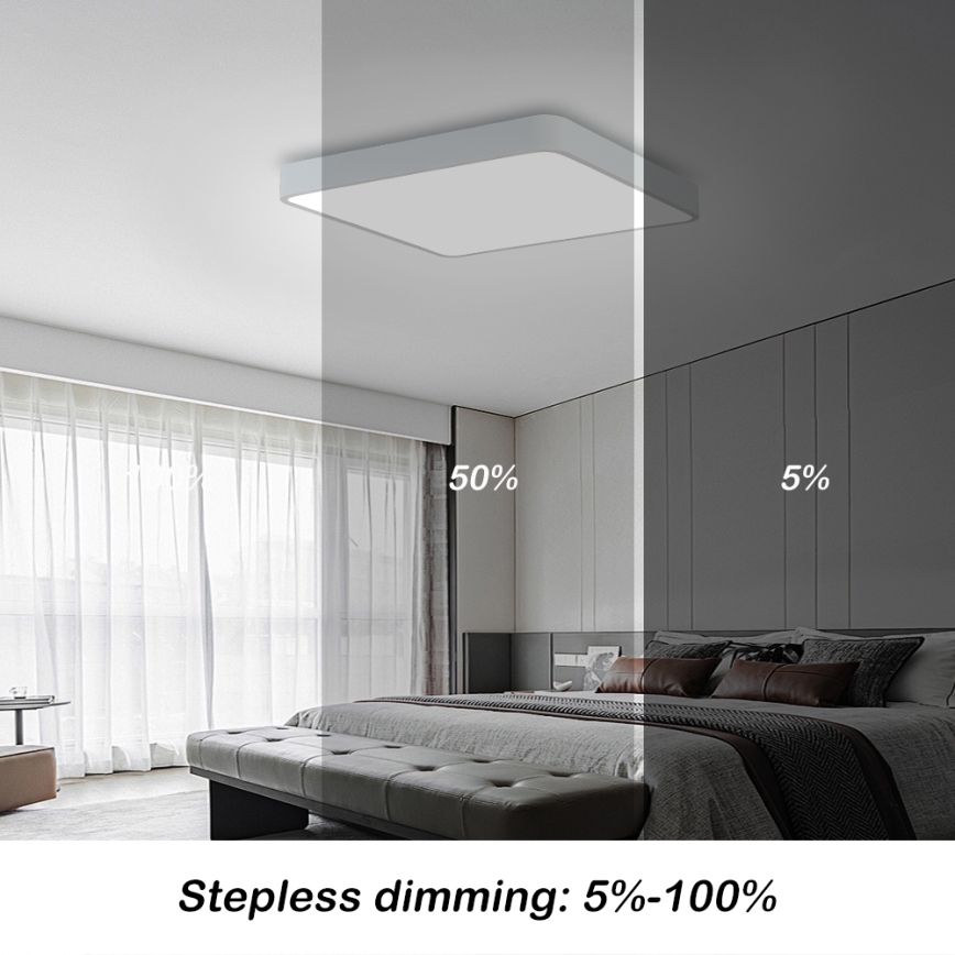Brilagi - LED Stmievateľné stropné svietidlo POOL SQUARE LED/48W/230V 3000-6000K 50x50 cm biela + diaľkové ovládanie