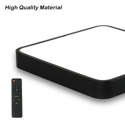 Brilagi - LED Stmievateľné stropné svietidlo POOL SQUARE LED/48W/230V 3000-6000K 50x50 cm čierna + diaľkové ovládanie