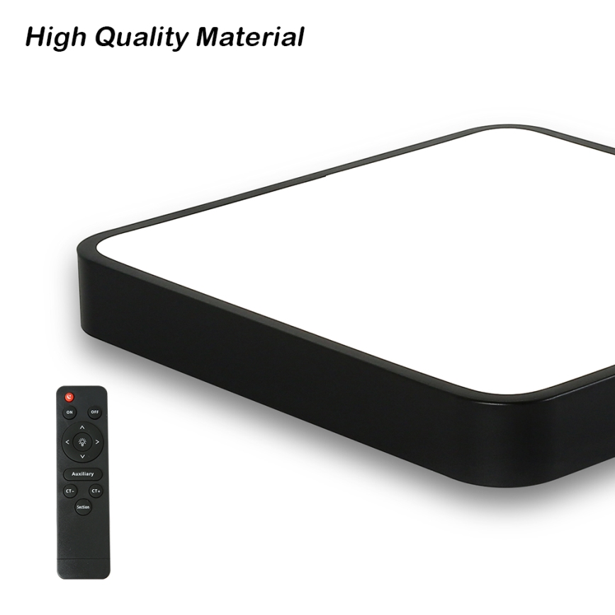 Brilagi - LED Stmievateľné stropné svietidlo POOL SQUARE LED/48W/230V 3000-6000K 50x50 cm čierna + diaľkové ovládanie