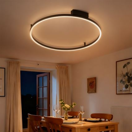 BRILAGI - LED stmievateľné stropné svietidlo PORTOFINO LED/60W/230V 3000-6000K priemer 80 cm čierna + diaľkové ovládanie