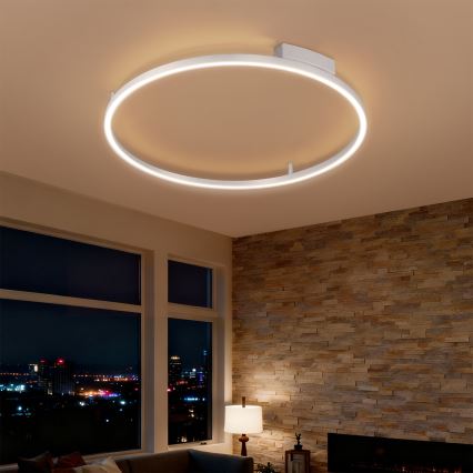 Brilagi - LED stmievateľné stropné svietidlo PORTOFINO LED/60W/230V 3000-6000 K priemer 80 cm strieborné + diaľkové ovládanie