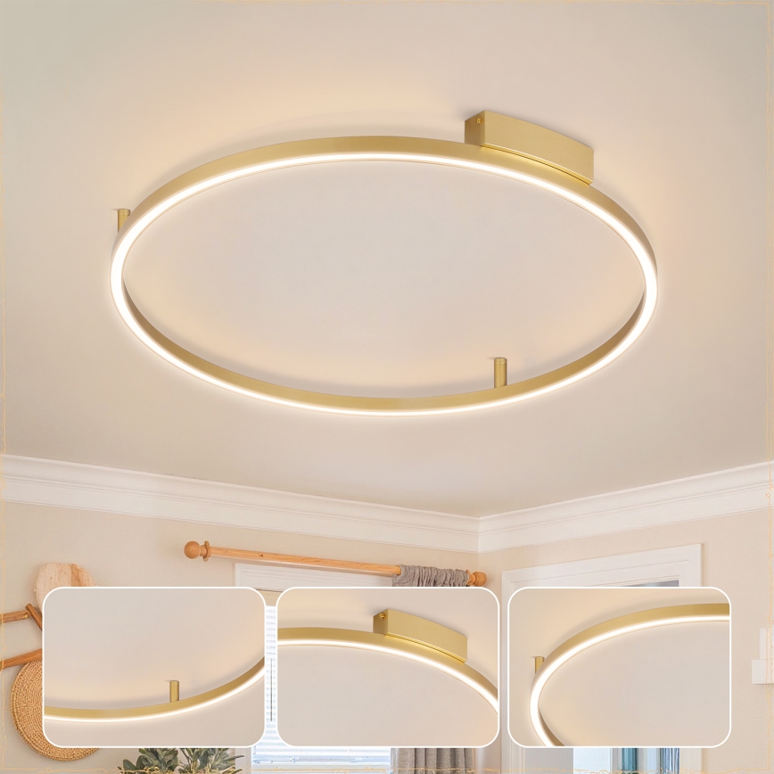 Brilagi - LED stmievané stropné svietidlo PORTOFINO LED/60W/230V 3000-6000K pr. 80 cm zlaté + diaľkové ovládanie