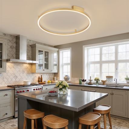 Brilagi - LED stmievané stropné svietidlo PORTOFINO LED/60W/230V 3000-6000K pr. 80 cm zlaté + diaľkové ovládanie