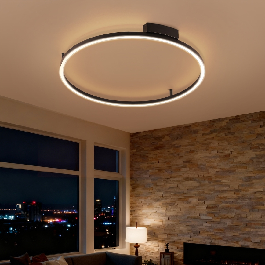 Brilagi - LED stmievateľné stropné svietidlo PORTOFINO LED/60W/230V 3000-6000K priemer 80 cm čierne + diaľkové ovládanie
