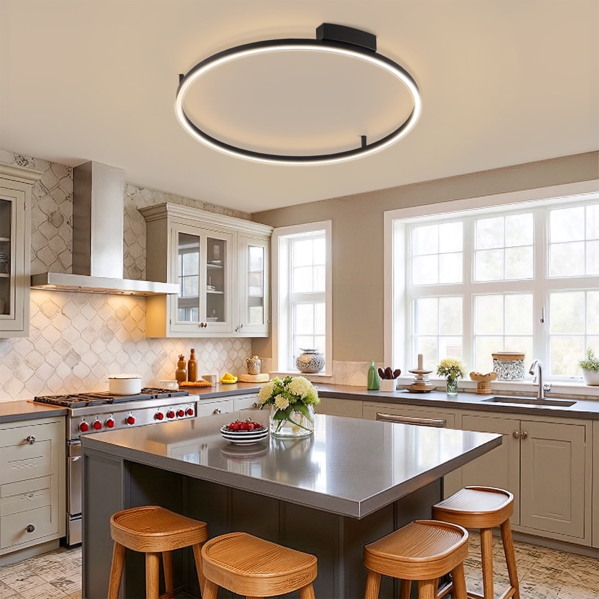 Brilagi - LED stmievateľné stropné svietidlo PORTOFINO LED/60W/230V 3000-6000K priemer 80 cm čierne + diaľkové ovládanie