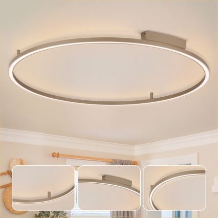 Brilagi - LED Stmievateľné stropné svietidlo PORTOFINO LED/85W/230V 3000-6000K pr. 120 cm béžová + diaľkové ovládanie