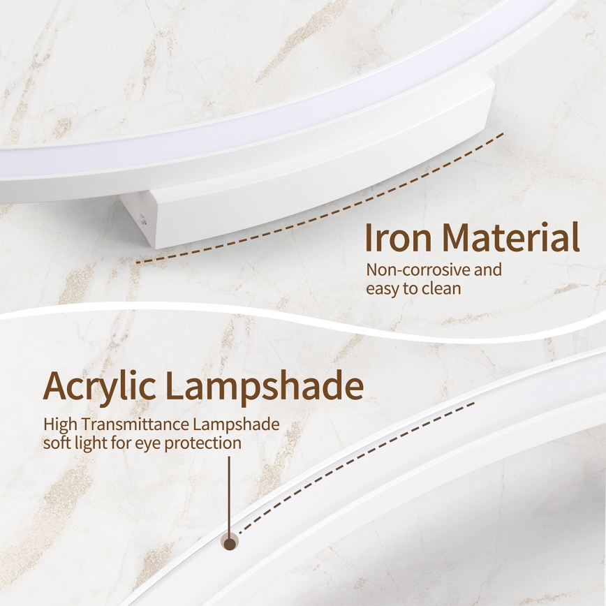 Brilagi - LED Stmievateľné stropné svietidlo PORTOFINO LED/85W/230V 3000-6000K pr. 120 cm biela + diaľkové ovládanie