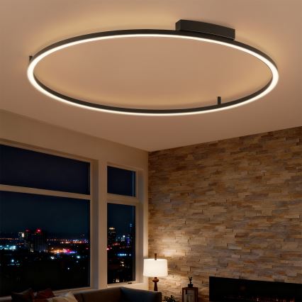 Brilagi - LED stmievateľné stropné svietidlo PORTOFINO LED/85W/230V 3000-6000K pr. 120 cm čierna + diaľkové ovládanie