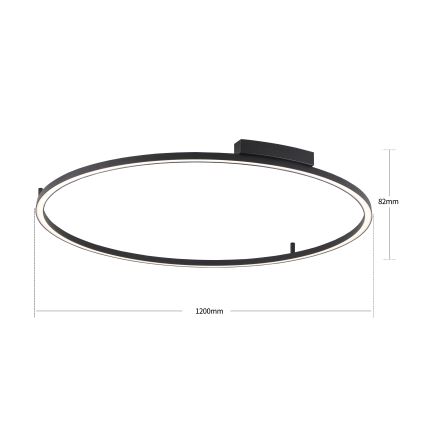 Brilagi - LED stmievateľné stropné svietidlo PORTOFINO LED/85W/230V 3000-6000K pr. 120 cm čierna + diaľkové ovládanie