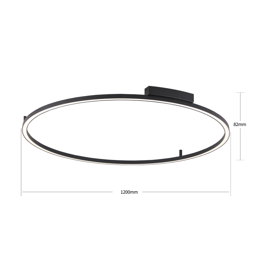 Brilagi - LED stmievateľné stropné svietidlo PORTOFINO LED/85W/230V 3000-6000K pr. 120 cm čierna + diaľkové ovládanie