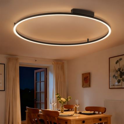 Brilagi - LED stmievateľné stropné svietidlo PORTOFINO LED/85W/230V 3000-6000K pr. 120 cm čierne + diaľkové ovládanie