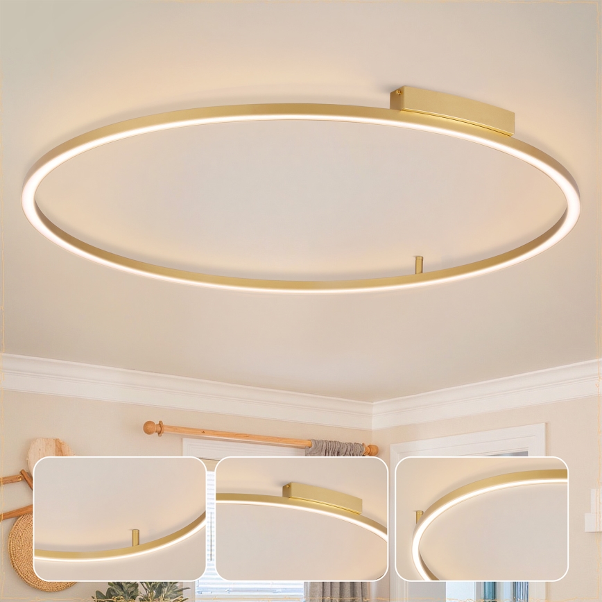 Brilagi - LED stmievateľné stropné svietidlo PORTOFINO LED/85W/230V 3000-6000K priemer 120 cm zlaté + diaľkové ovládanie