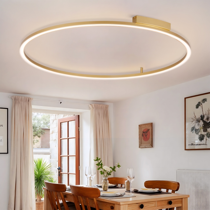 Brilagi - LED stmievateľné stropné svietidlo PORTOFINO LED/85W/230V 3000-6000K priemer 120 cm zlaté + diaľkové ovládanie