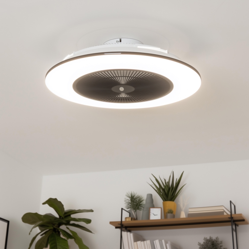 Brilagi - LED Stmievateľné svietidlo s ventilátorom AURA LED/38W/230V 3000-6000K čierna + diaľkové ovládanie