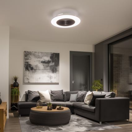 Brilagi - LED Stmievateľné svietidlo s ventilátorom AURA LED/38W/230V 3000-6000K čierna + diaľkové ovládanie