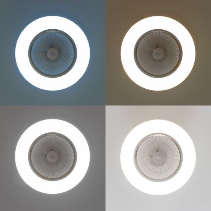 Brilagi - LED Stmievateľné svietidlo s ventilátorom AURA LED/38W/230V 3000-6000K strieborná + diaľkové ovládanie